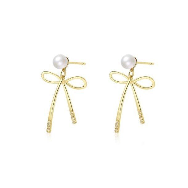 Pearl Bowknot Earrings